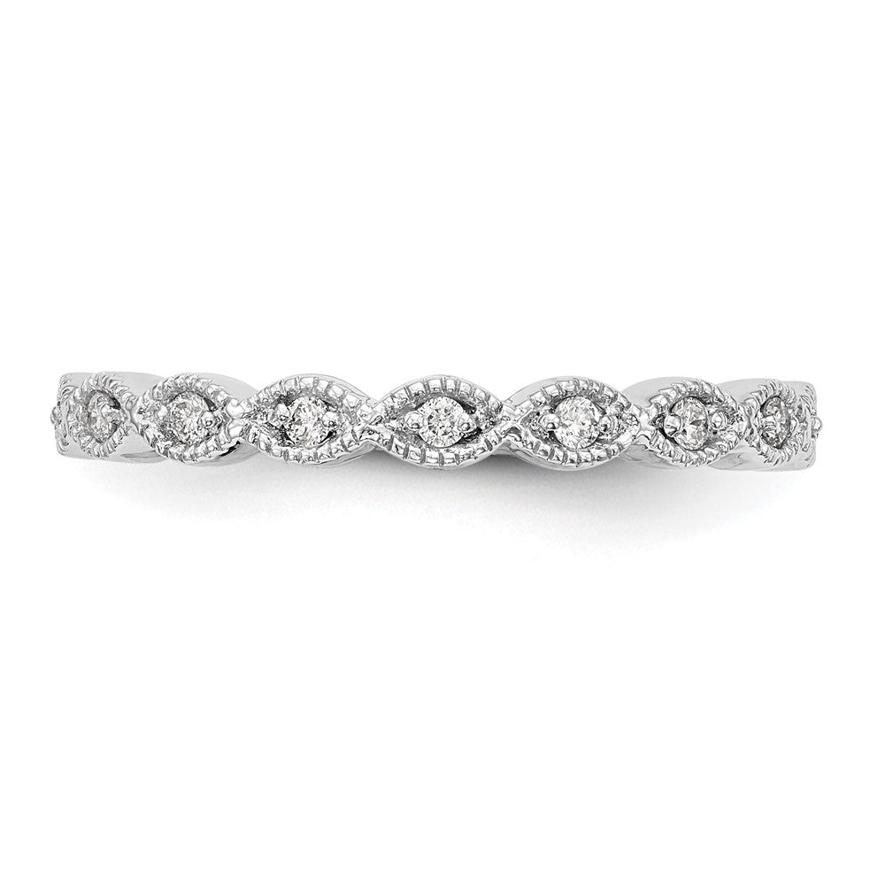14k White Gold 1/10 carat Lab Grown Diamond VS/SI+ G+ Complete Fashion Band