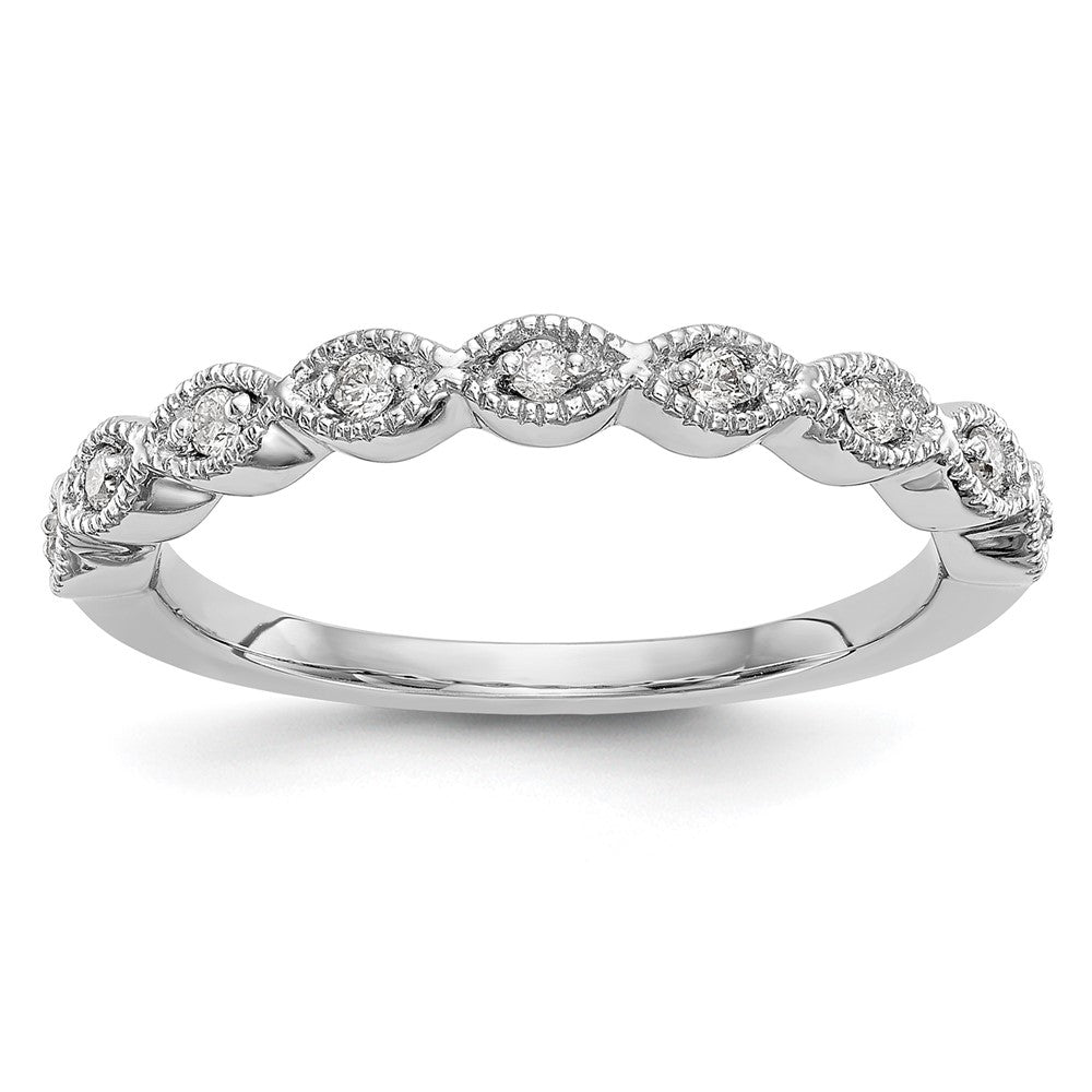 14K White Gold 1/10 carat Diamond Complete Wedding Band