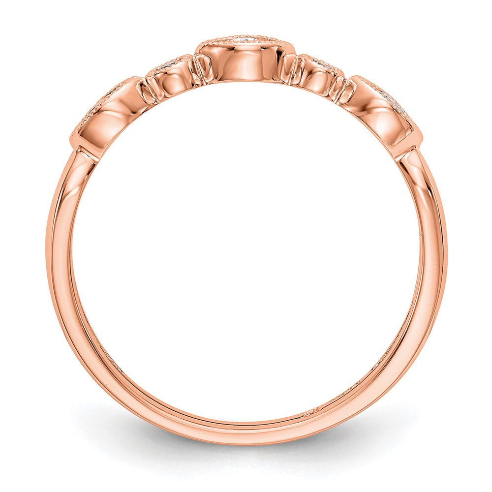 14K Rose Gold Diamond Band