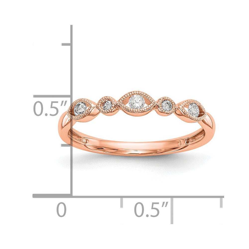 14K Rose Gold Diamond Band
