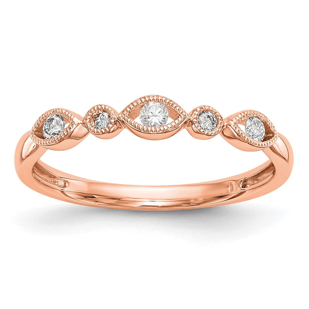 14K Rose Gold Diamond Band