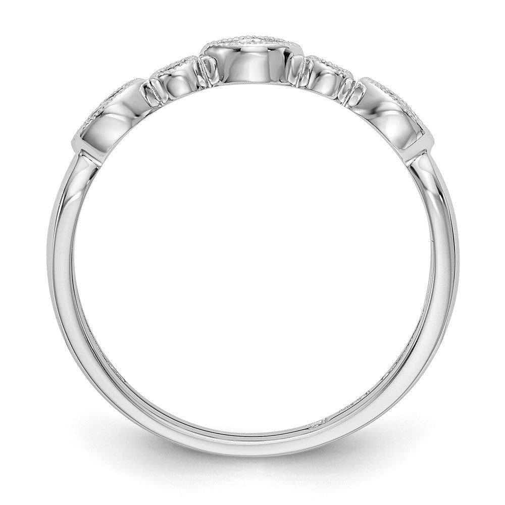 14K White Gold Twist 1/8 carat Diamond Complete Wedding Band