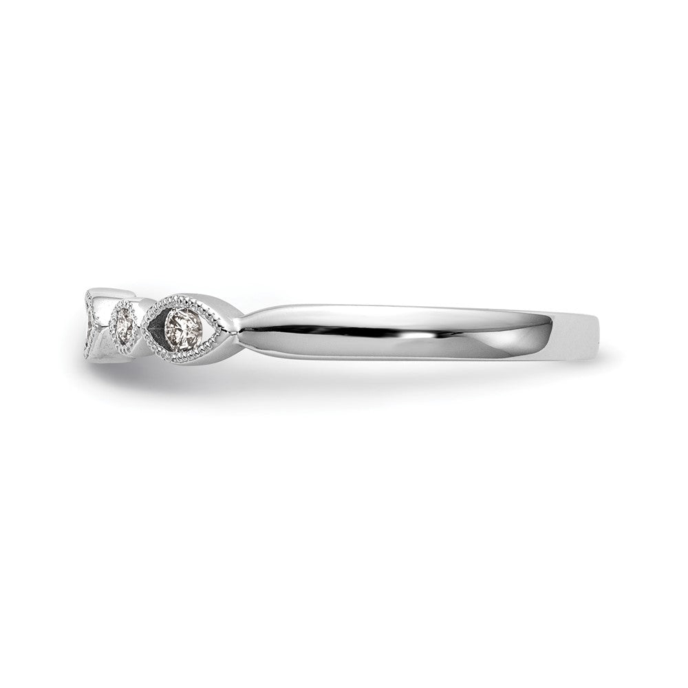 14K White Gold Twist 1/8 carat Diamond Complete Wedding Band