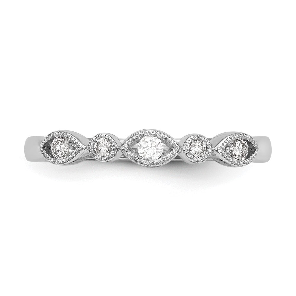 14K White Gold Twist 1/8 carat Diamond Complete Wedding Band