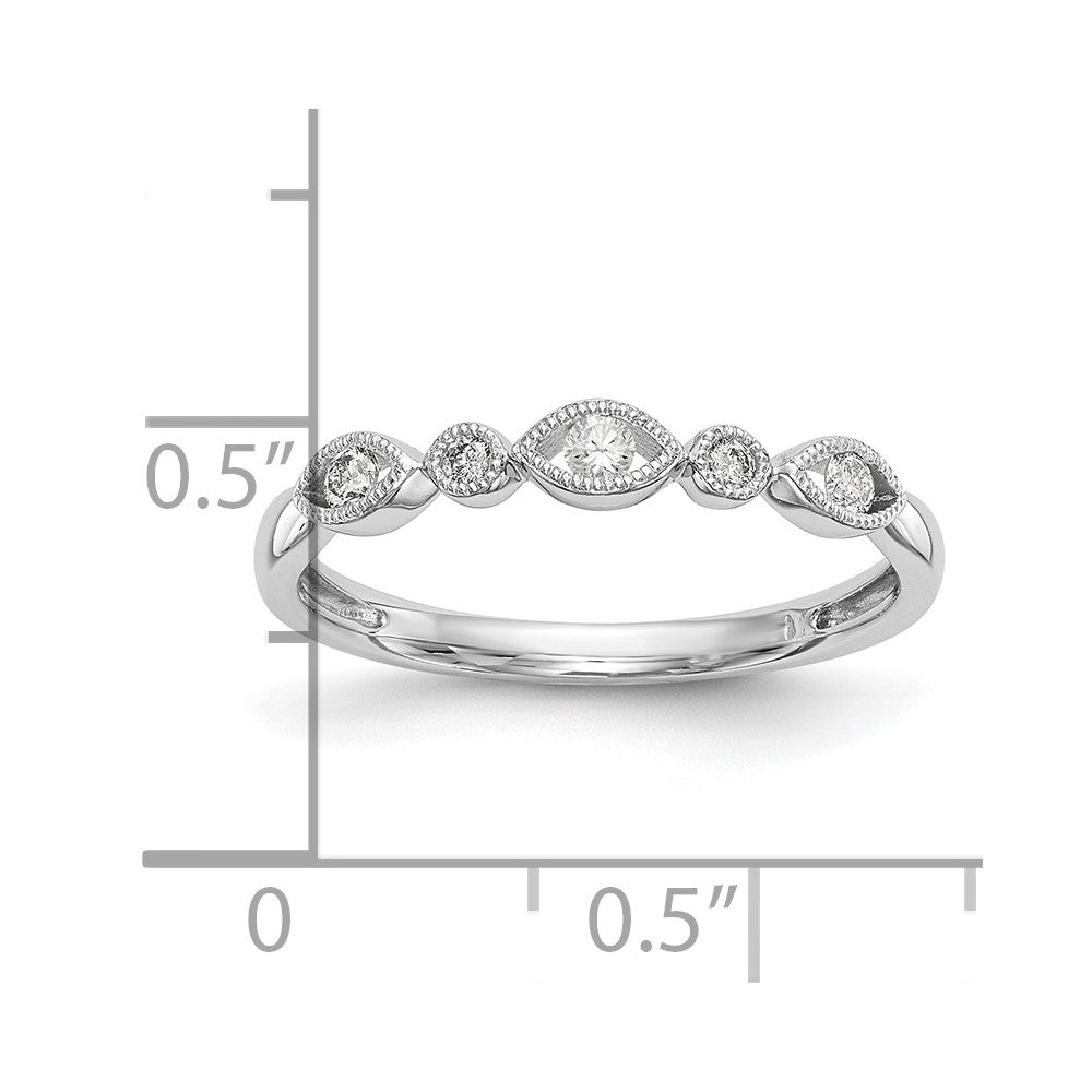 14K White Gold Twist 1/8 carat Diamond Complete Wedding Band