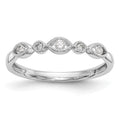 14K White Gold Twist 1/8 carat Diamond Complete Wedding Band