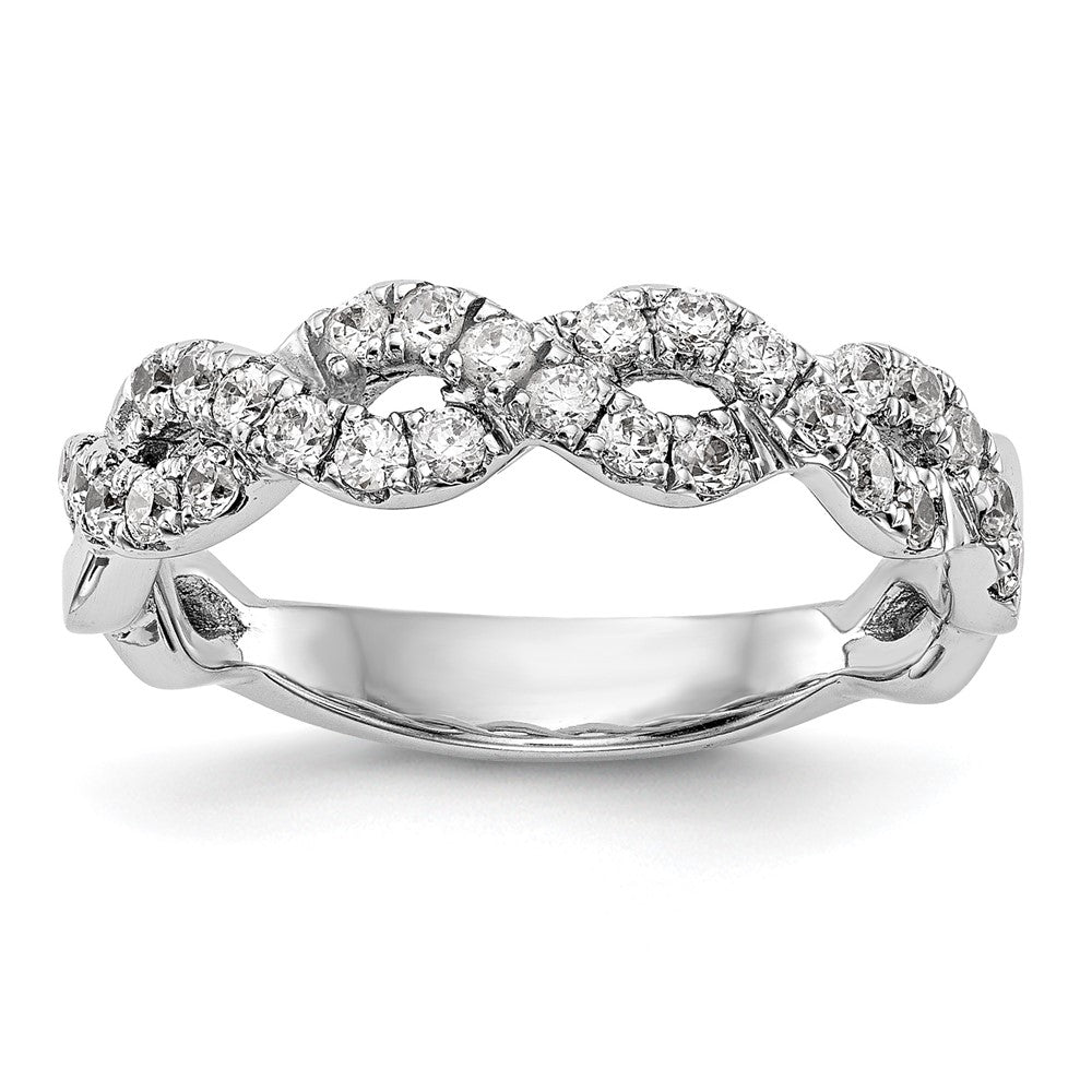 True Origin 14K White Gold 1/2 carat Lab Grown Diamond VS+ F+ Intertwined Complete Band