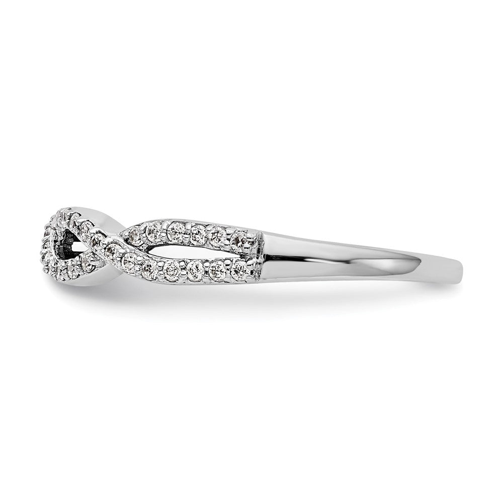 14K White Gold Twist Design 1/4 carat Complete Diamond Band