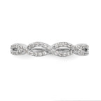 14K White Gold Twist Design 1/4 carat Complete Diamond Band