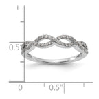 14K White Gold Twist Design 1/4 carat Complete Diamond Band