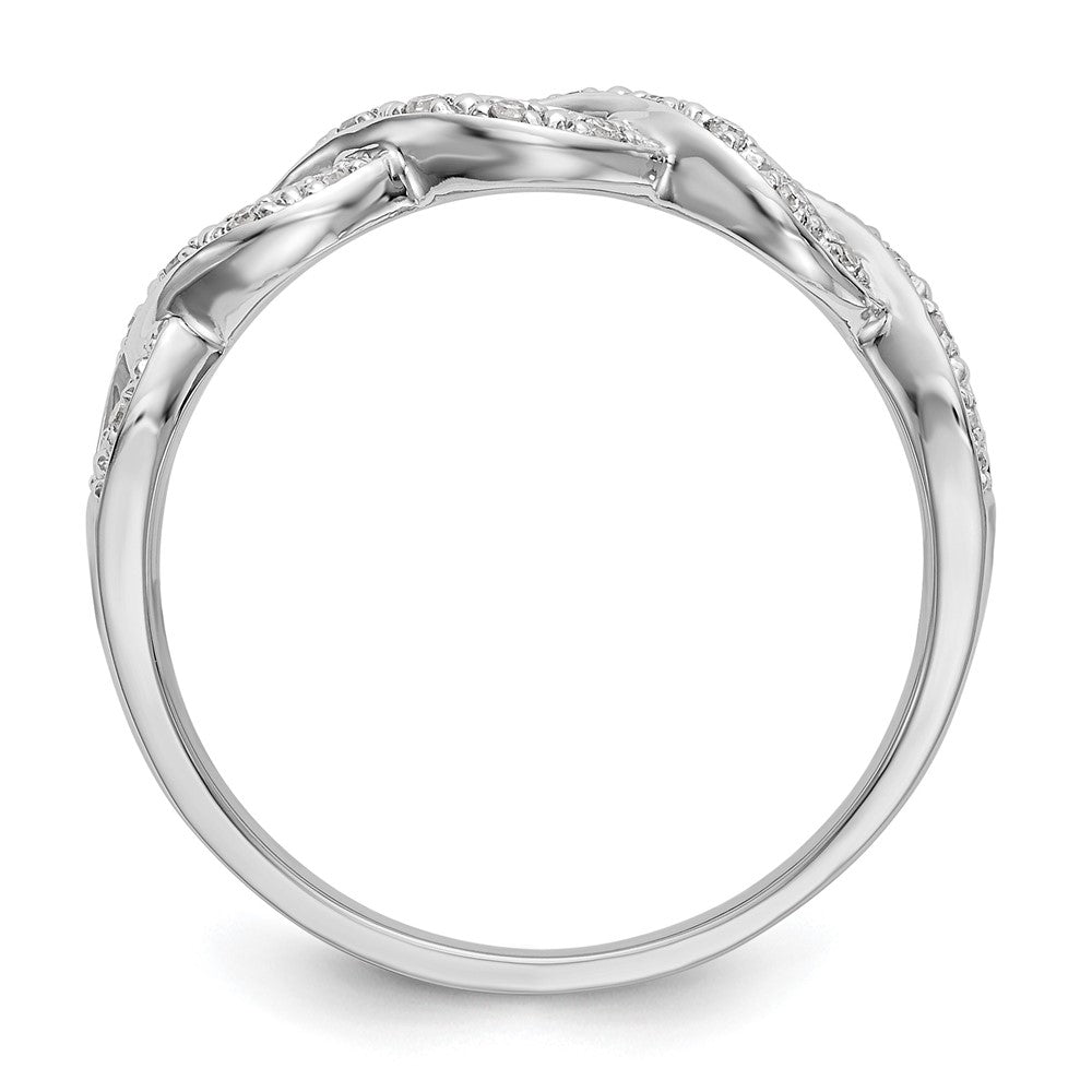 14K White Gold Twist Design 1/10 carat Complete Diamond Band