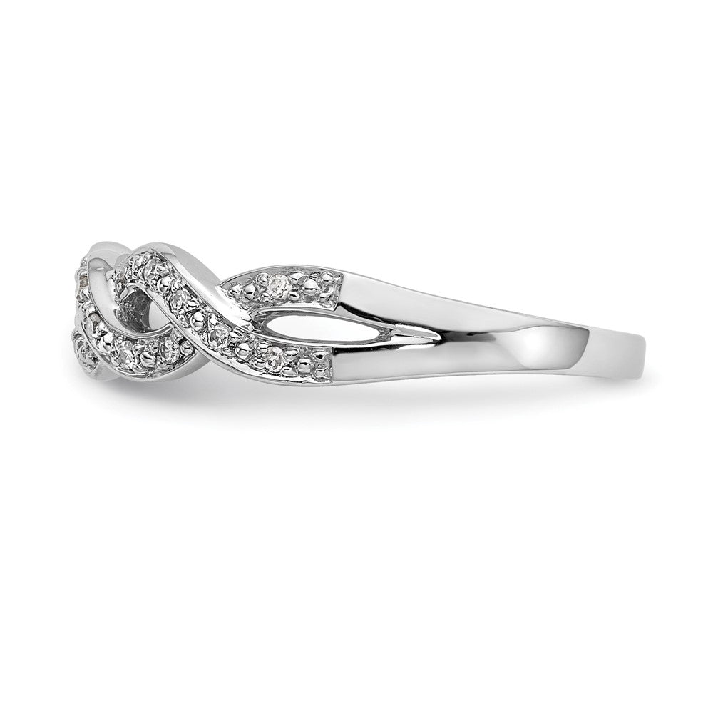 14K White Gold Twist Design 1/10 carat Complete Diamond Band