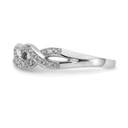 14K White Gold Twist Design 1/10 carat Complete Diamond Band