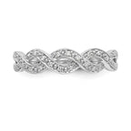14K White Gold Twist Design 1/10 carat Complete Diamond Band