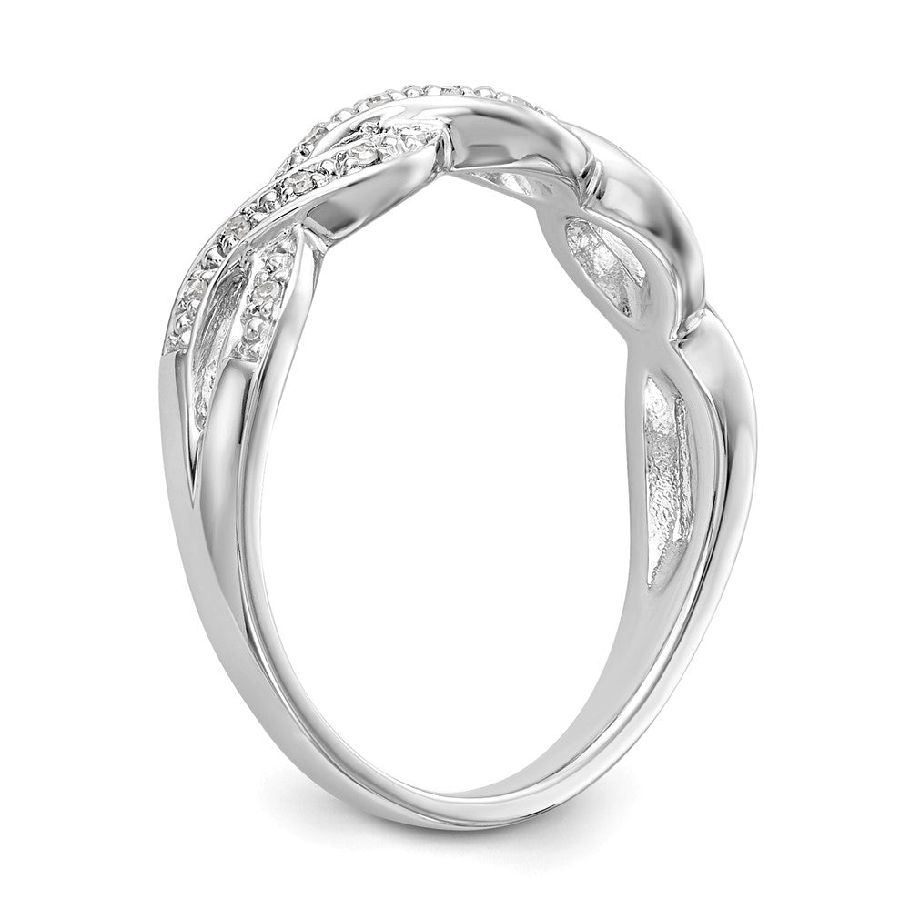 14K White Gold Twist Design 1/10 carat Complete Diamond Band
