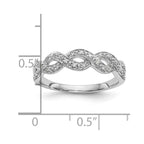 14K White Gold Twist Design 1/10 carat Complete Diamond Band