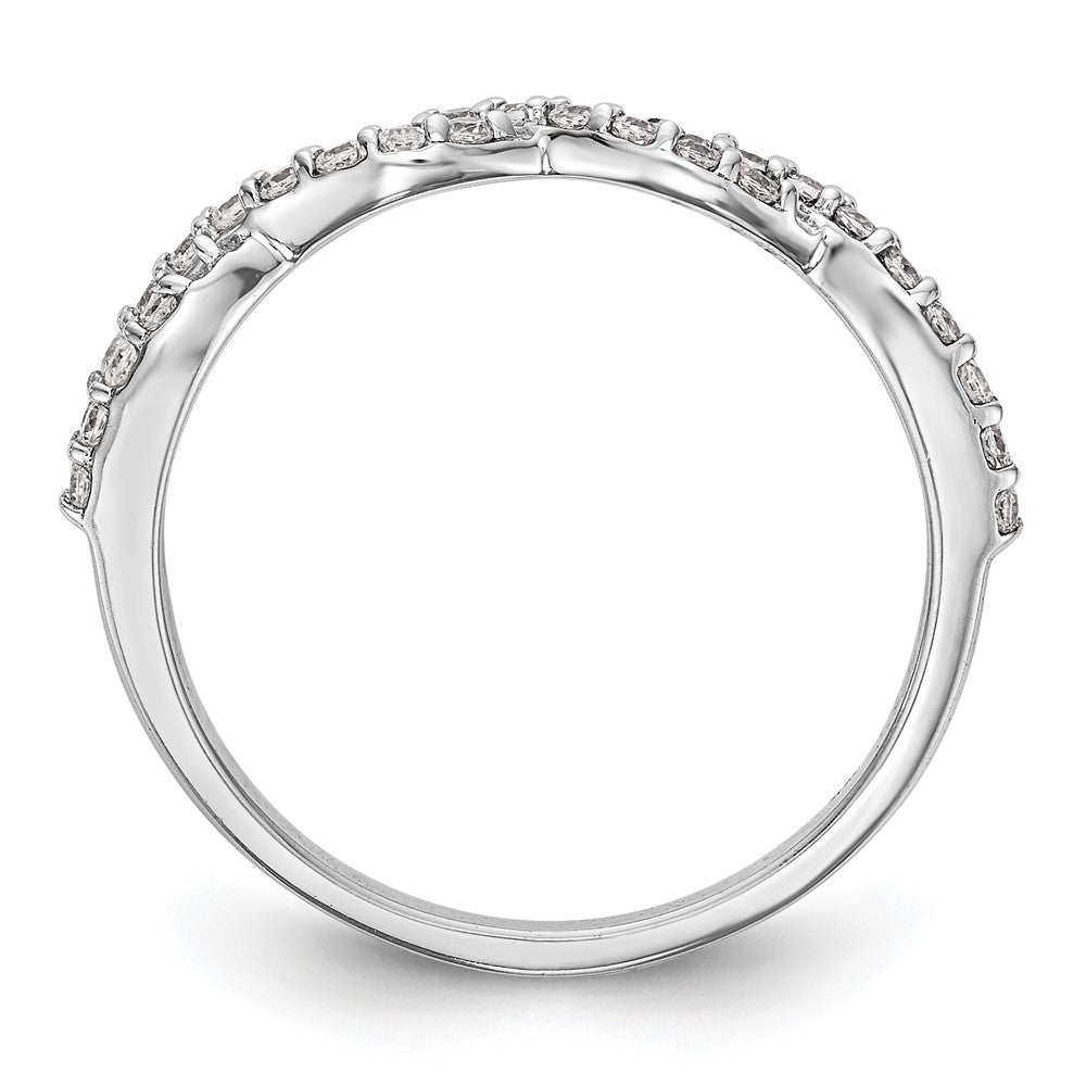 14K White Gold Twist Design 1/3 carat Complete Diamond Band