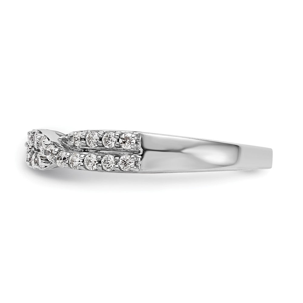 14K White Gold Twist Design 1/3 carat Complete Diamond Band