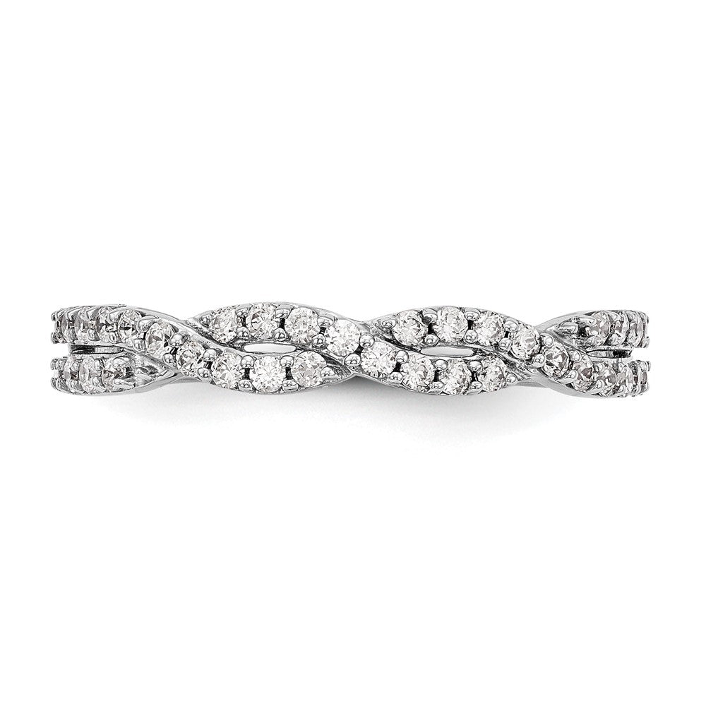 14K White Gold Twist Design 1/3 carat Complete Diamond Band