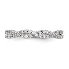 14K White Gold Twist Design 1/3 carat Complete Diamond Band