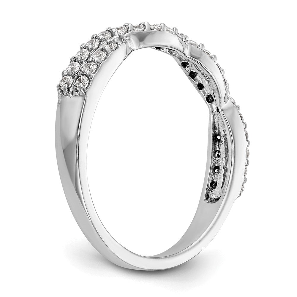 14K White Gold Twist Design 1/3 carat Complete Diamond Band
