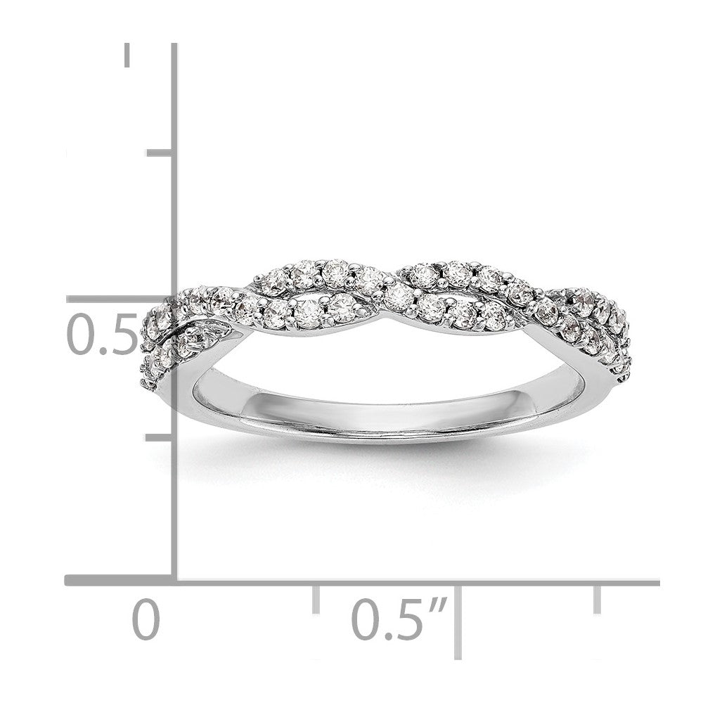 14K White Gold Twist Design 1/3 carat Complete Diamond Band