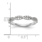14K White Gold Twist Design 1/3 carat Complete Diamond Band