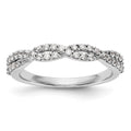 14K White Gold Twist Design 1/3 carat Complete Diamond Band