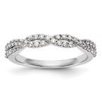 14K White Gold Twist Design 1/3 carat Complete Diamond Band