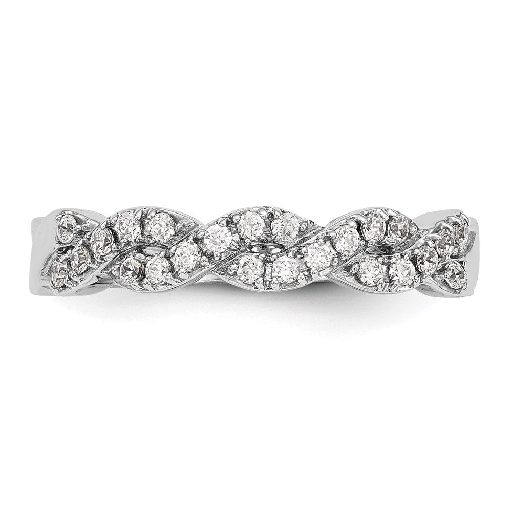 14K White Gold Diamond Band