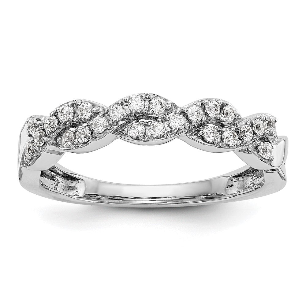 14K White Gold Diamond Band