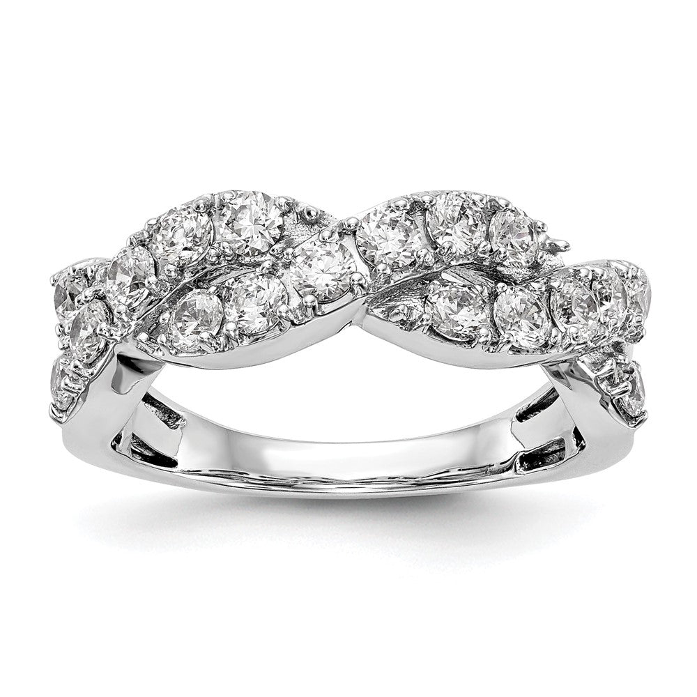 14K White Gold Diamond Band