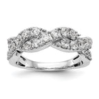 14K White Gold Diamond Band