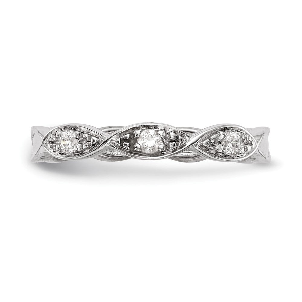 14K White Gold Diamond Band