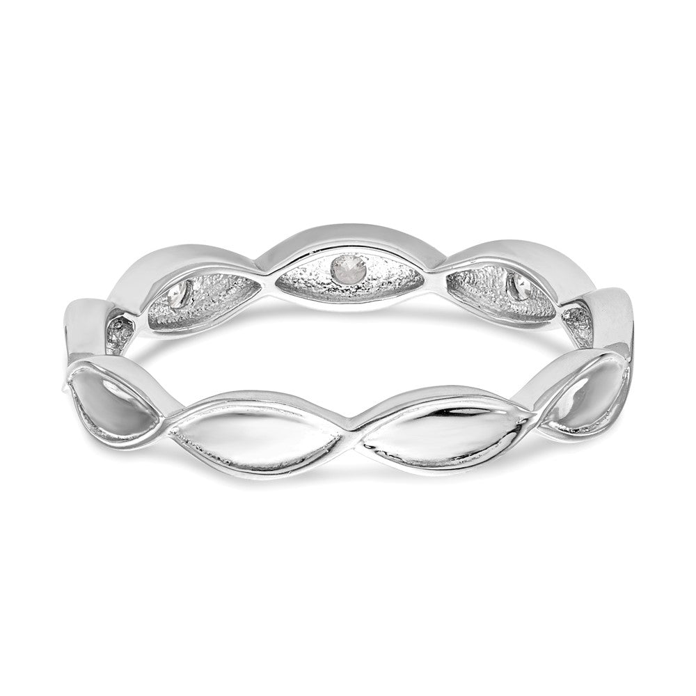 14K White Gold Diamond Band