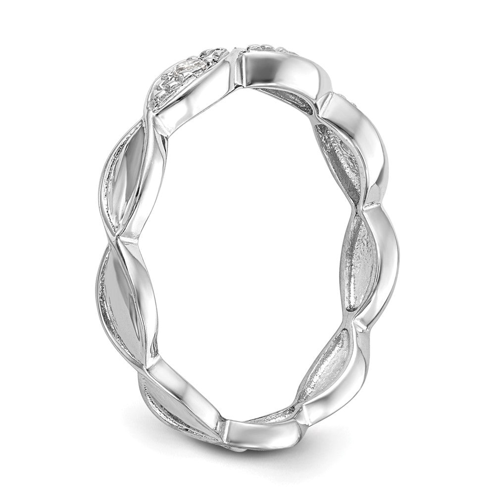 14K White Gold Diamond Band