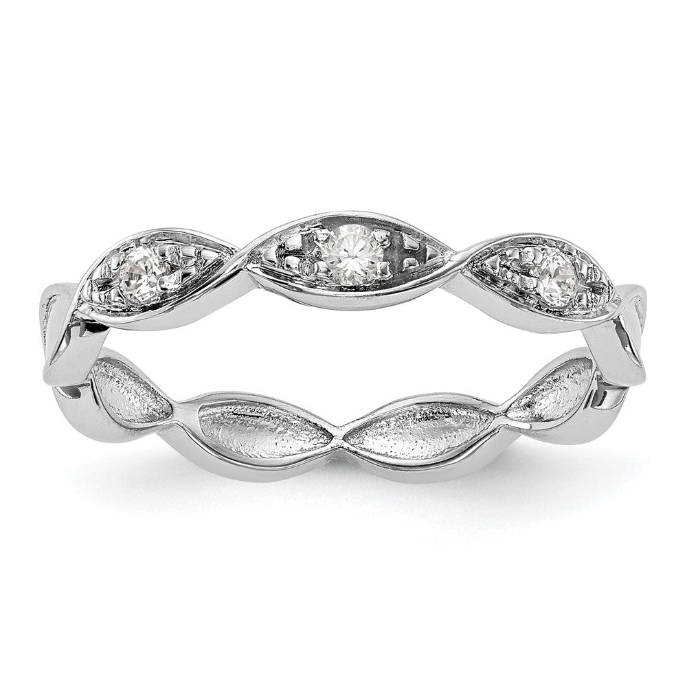 14K White Gold Diamond Band
