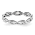 14K White Gold Diamond Band