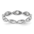 14K White Gold Diamond Band