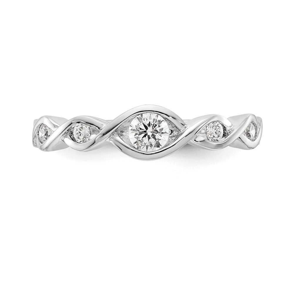 14K White Gold Diamond Band