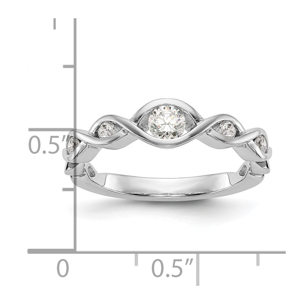 14K White Gold Diamond Band