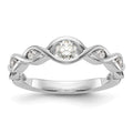 14K White Gold Diamond Band