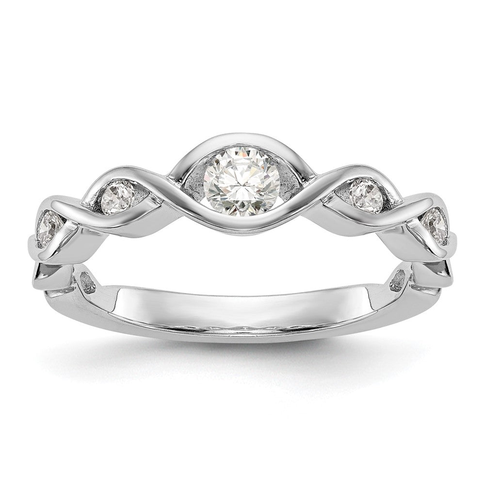 14K White Gold Diamond Band