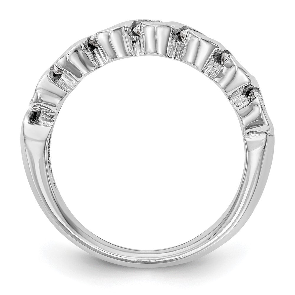 14K White Gold Diamond Band