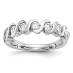 14K White Gold Diamond Band