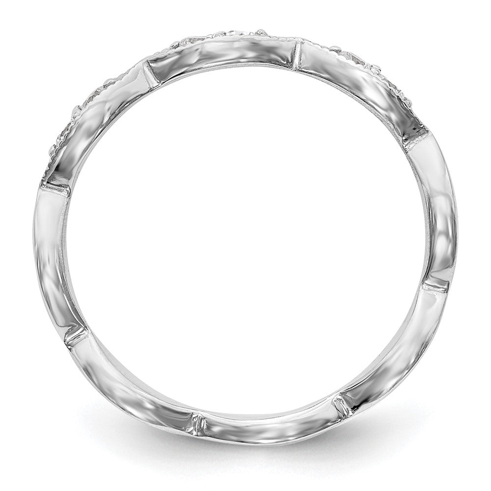 14K White Gold Twist 1/5 carat Diamond Complete Wedding Band