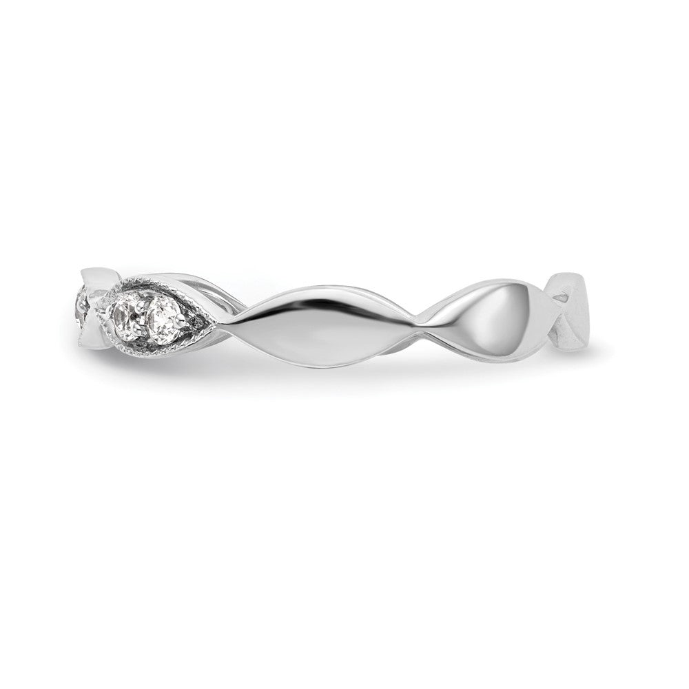 14K White Gold Twist 1/5 carat Diamond Complete Wedding Band