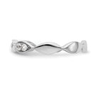 14K White Gold Twist 1/5 carat Diamond Complete Wedding Band