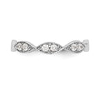 14K White Gold Twist 1/5 carat Diamond Complete Wedding Band