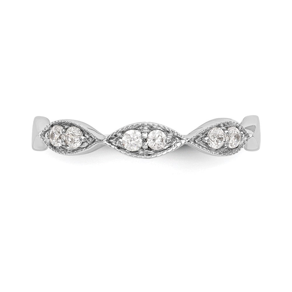14K White Gold Twist 1/5 carat Diamond Complete Wedding Band